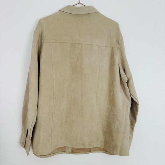 Carolina Colours Faux Suede Long Sleeve Button Down Chest Pockets Shirt - Picture 10 of 11